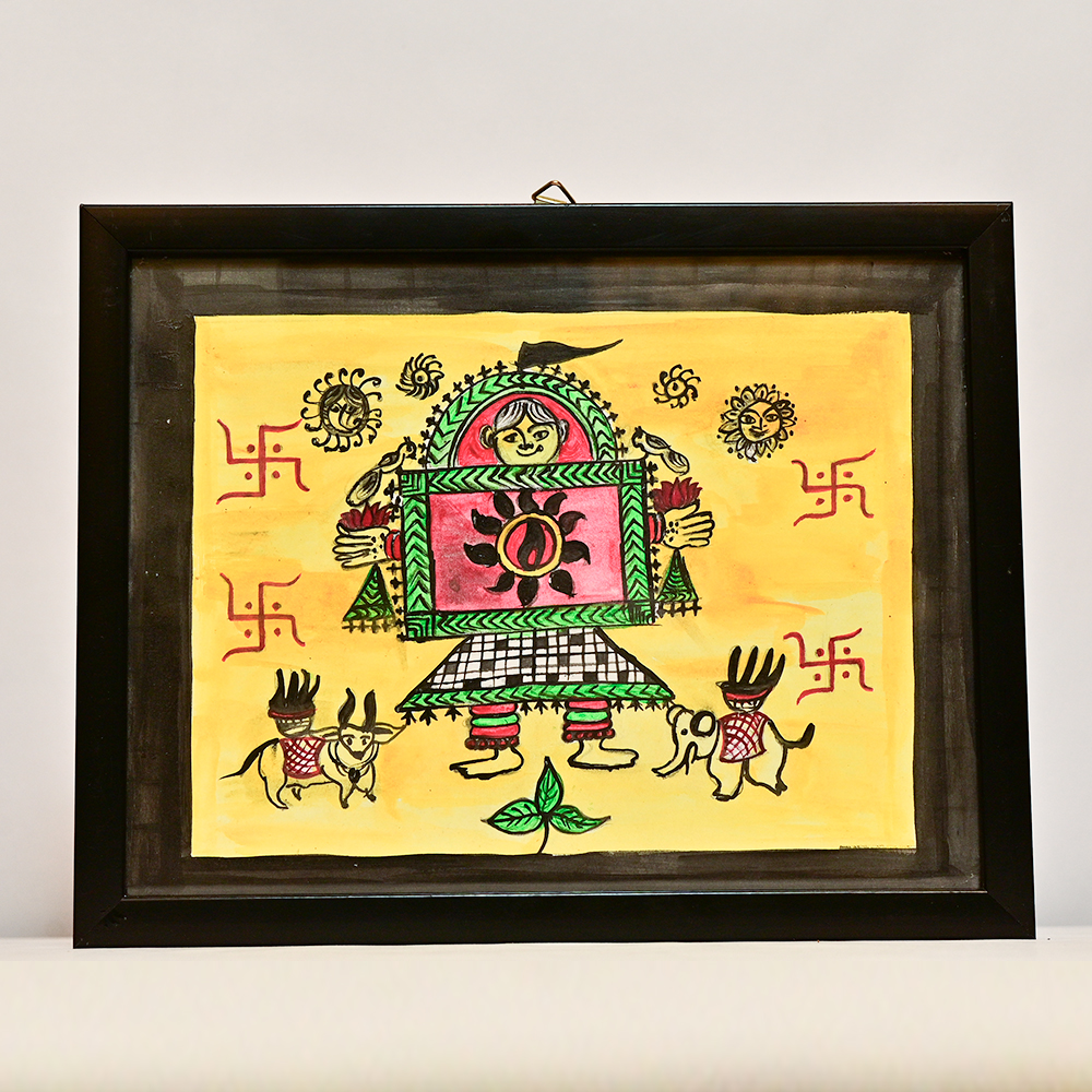 Handmade Tribal Wall Art – Sun & Folk Motifs